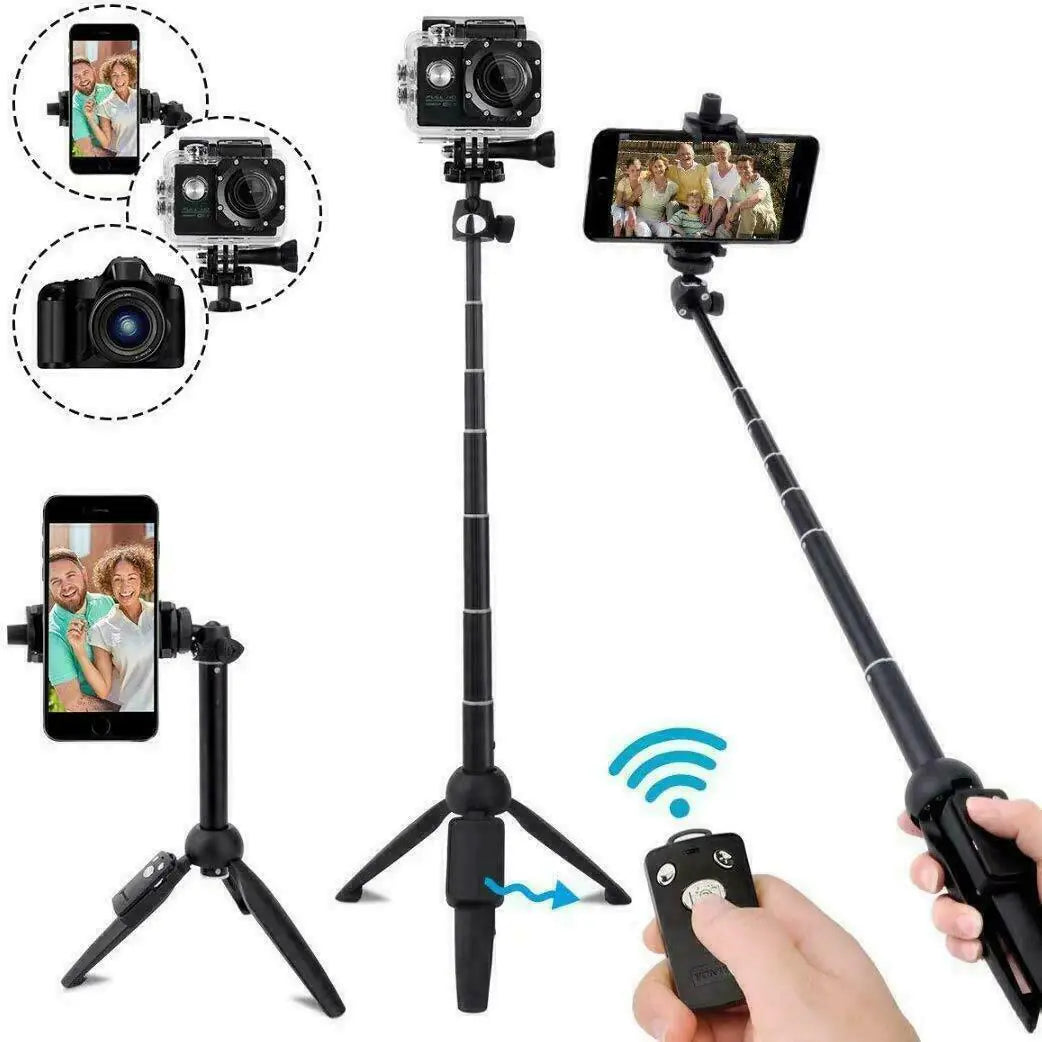 Selfie Stick Tripod 40" Bluetooth Remote Portable for iPhone and Android Phones