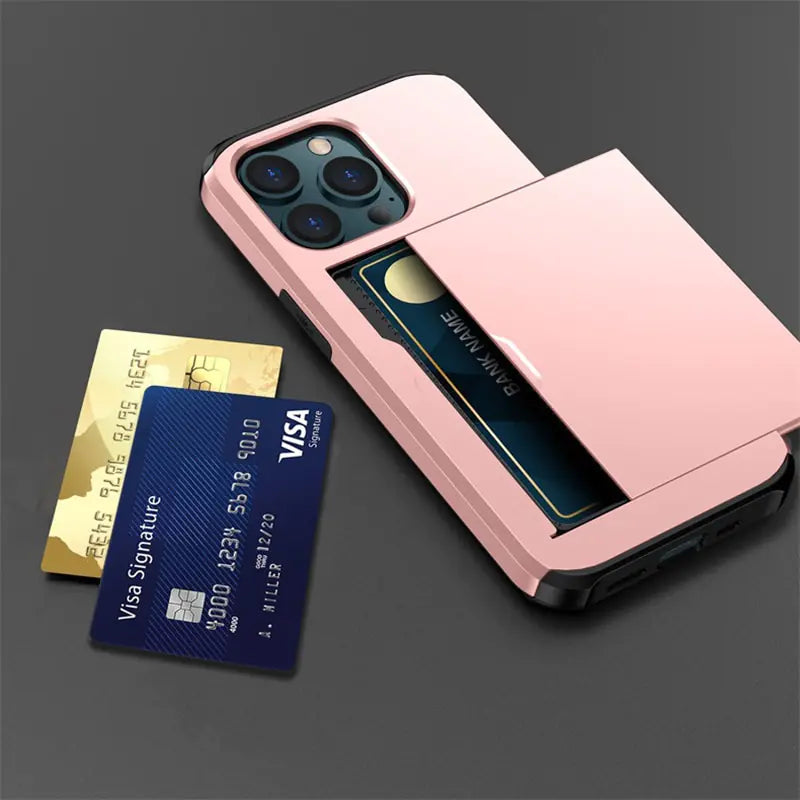 Luxury Drop Resistant Card Slot Wallet Mobile Phones